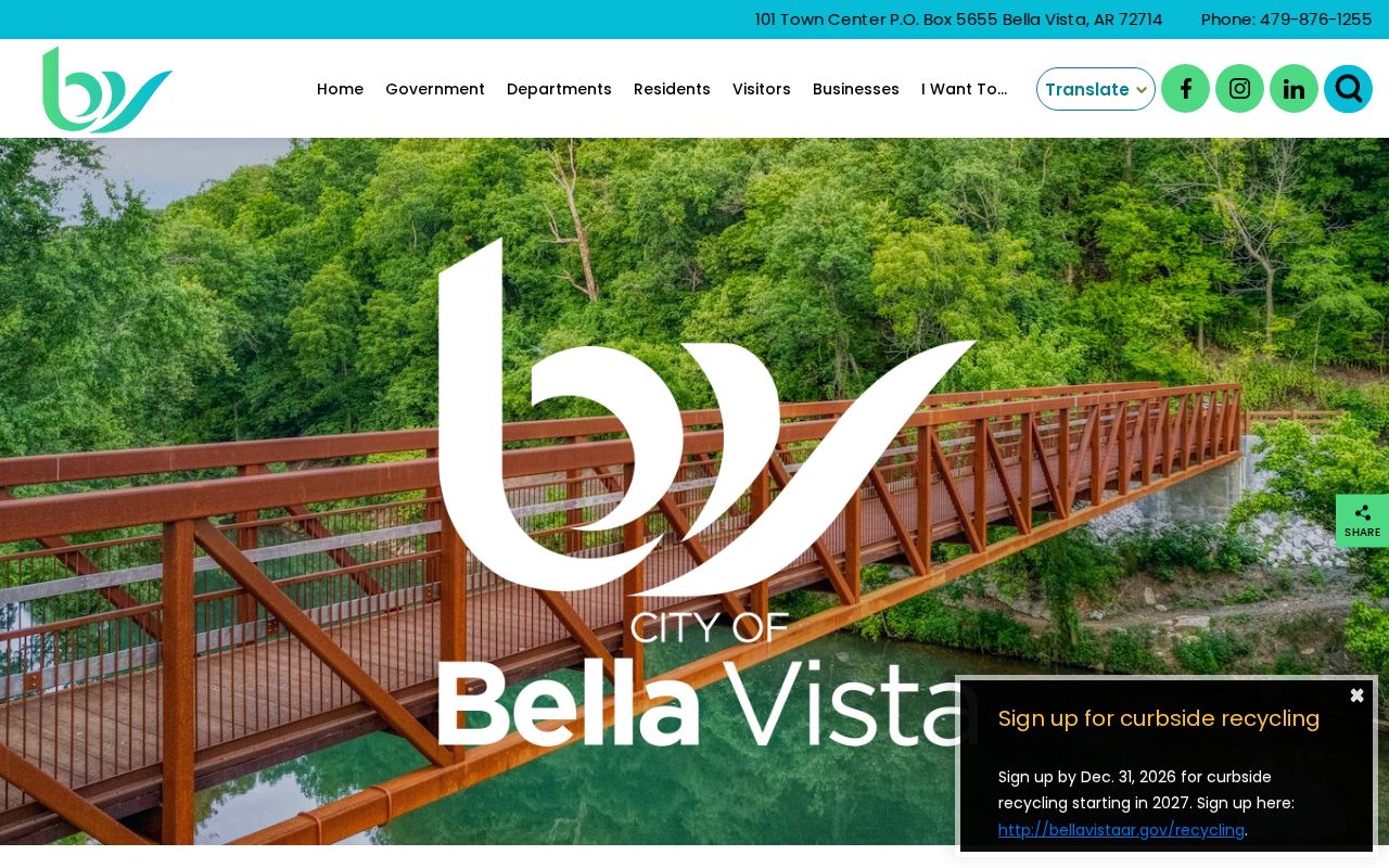 Bella Vista official city website for police and arrest records routing